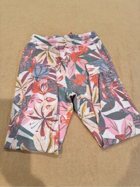 Sundry Floral Drawstring Joggers in Pink, Green & Coral
